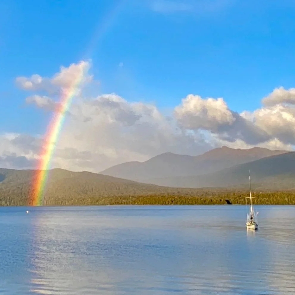 Rainbow at Lake Te Anau, Fiordland