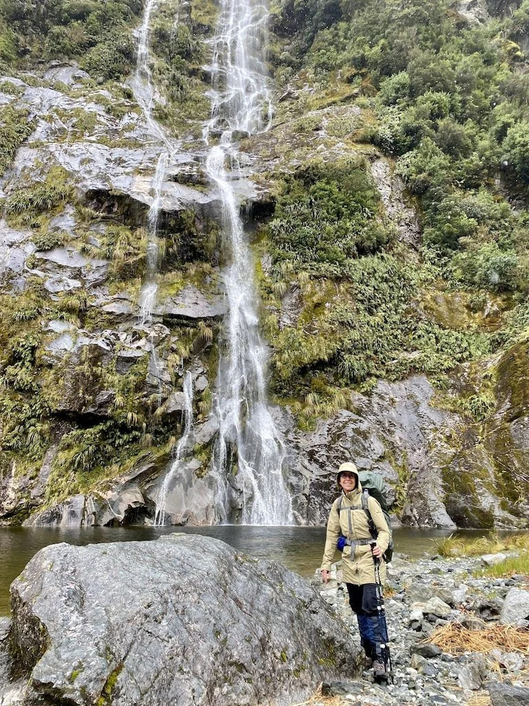 Sharon Evans, Waterfall, Milford Track, Fiordland National Park