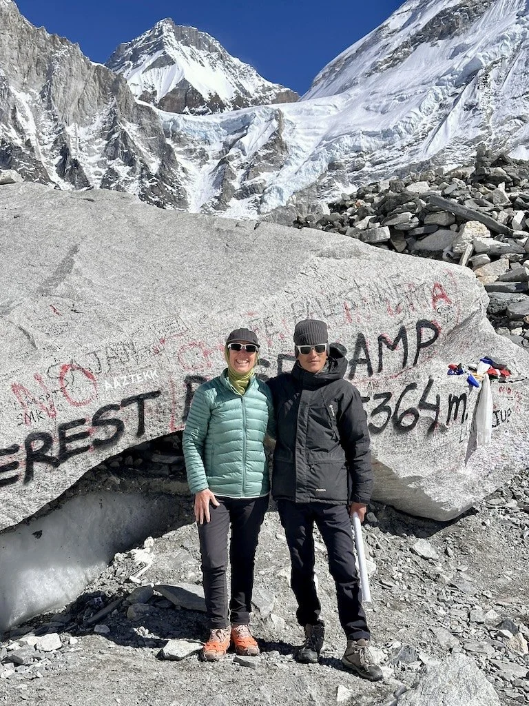 Sharon Evans and Prashant Tamang, Everest Base Camp