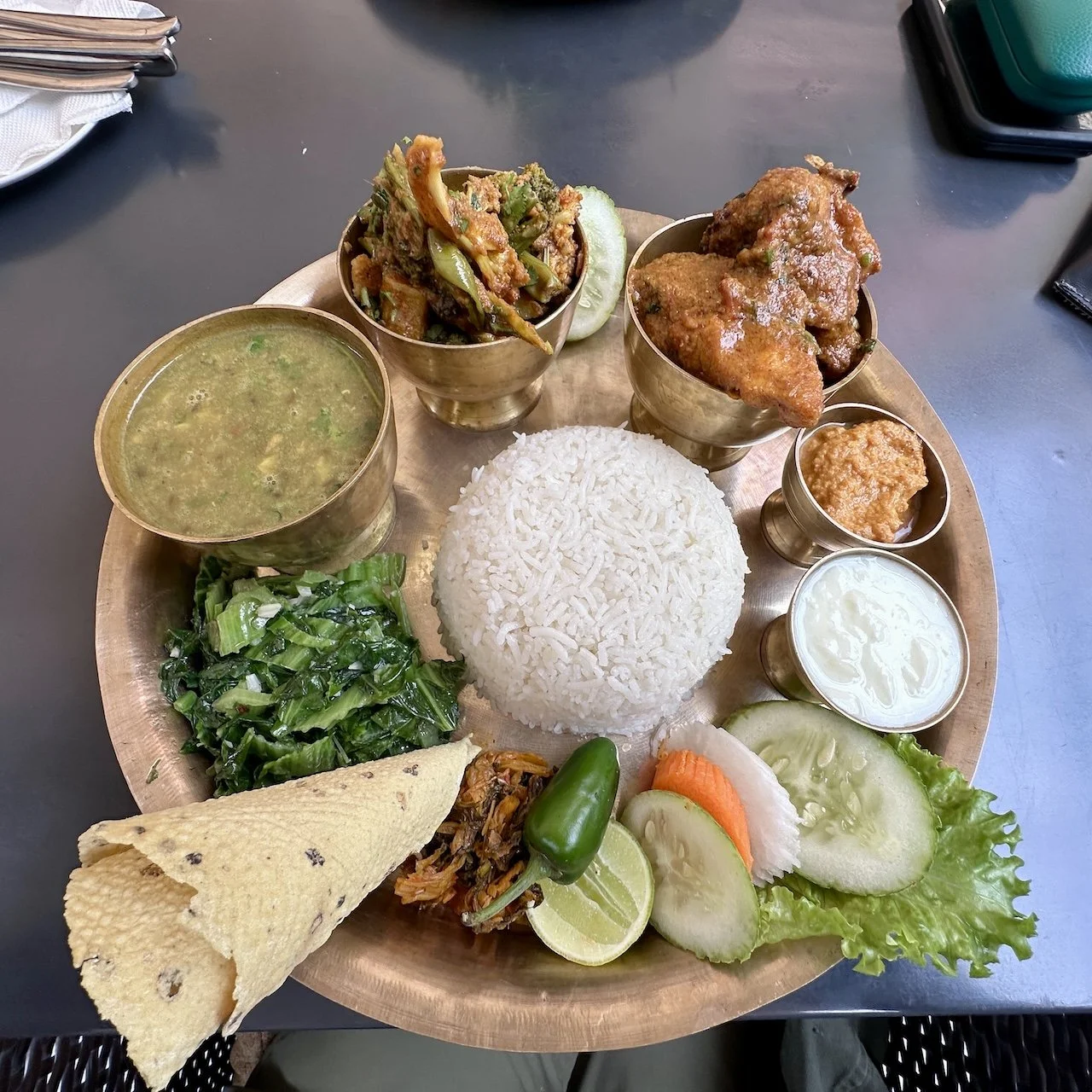 Dal bhat in Thamel, Kathmandu