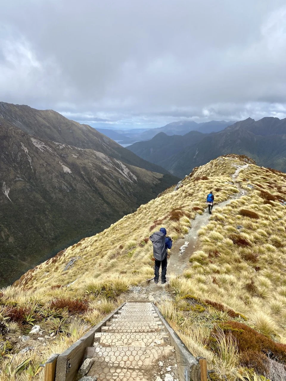 Kepler Track ridgeline with Lake Manapouri in the distance