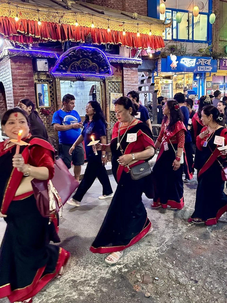 Street scene from Tihar, Nepal's Festival of Lights