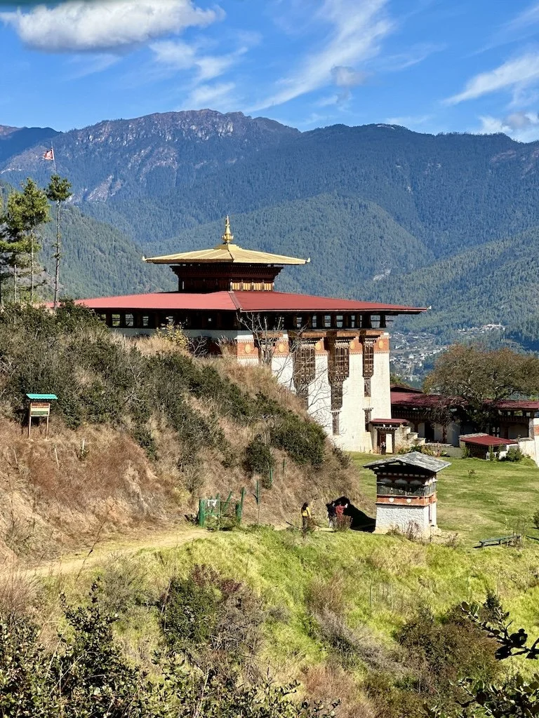 Traditional Bhutan dzong monastery showcasing intricate architecture