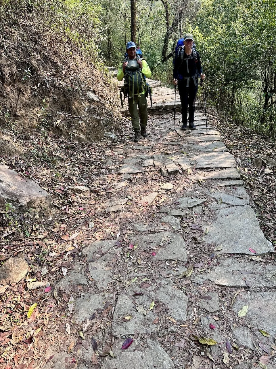 Annapurna Base Camp trekkers on the lower trail