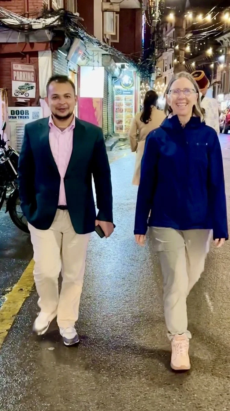 Bishnu Thapa and Sharon Evans, Thamel, Kathmandu
