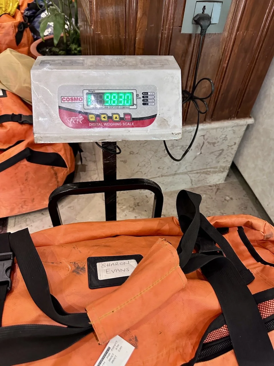 Himalayan Recreation Trekking bag on scales