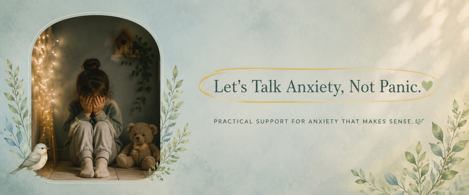 Young girl feeling overwhelmed, representing anxiety, fear and the need for safe emotional support.