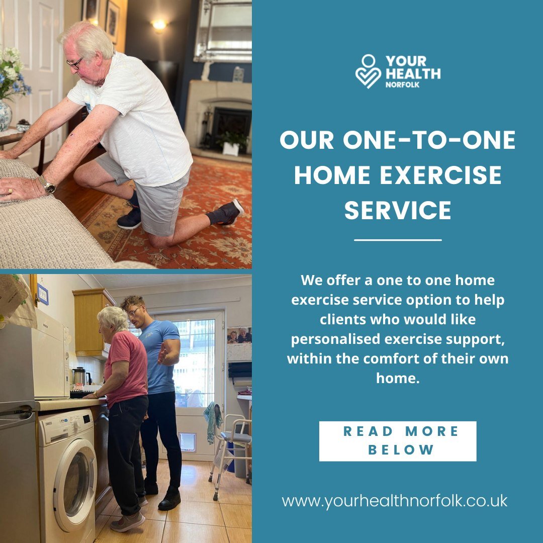 REPOST: *ONE-TO-ONE HOME EXERCISE SERVICE*

We offer a one-to-one home exercise service to provide an option for clients who require a more personalised approach when it comes to exercise or are unable to attend one of our community classes.

When yo