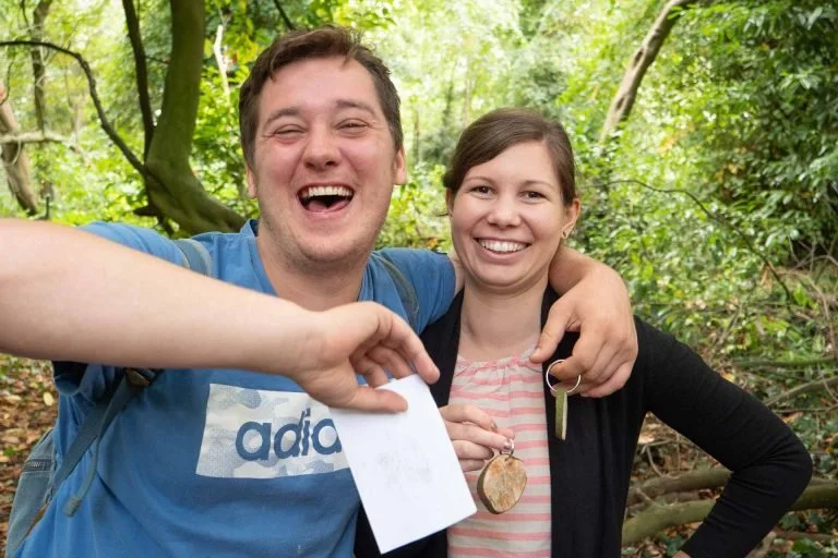 Image of a charity activity in the woods for Cintre.