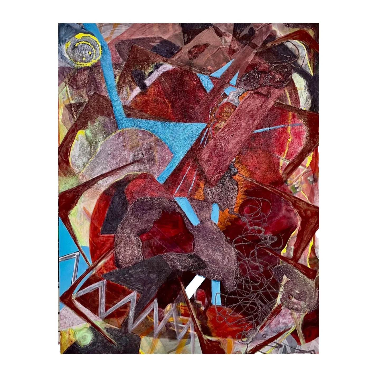 No Ledge, 2021, acrylic and mixed media on panel, 130 x 110cm