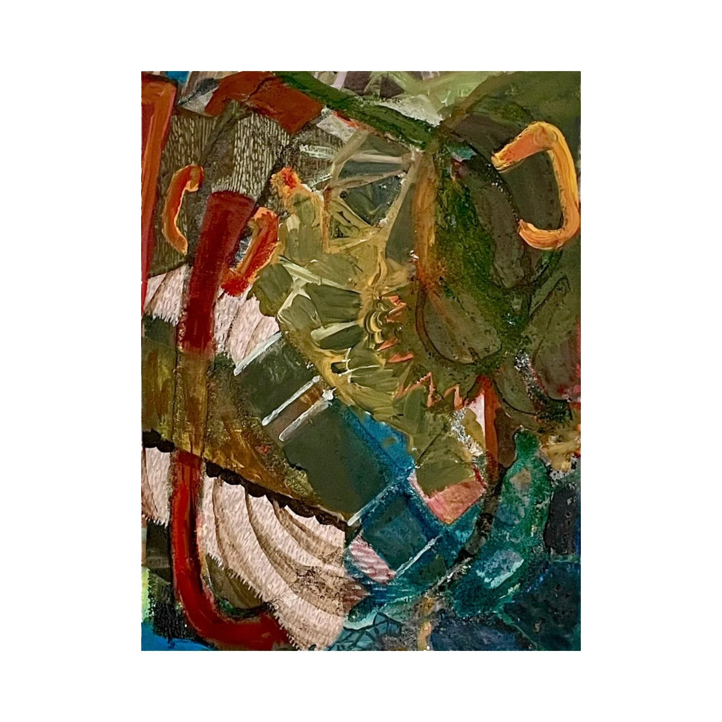 Deep Fault, 2021, acrylic and mixed media on canvas board, 40 x 30cm