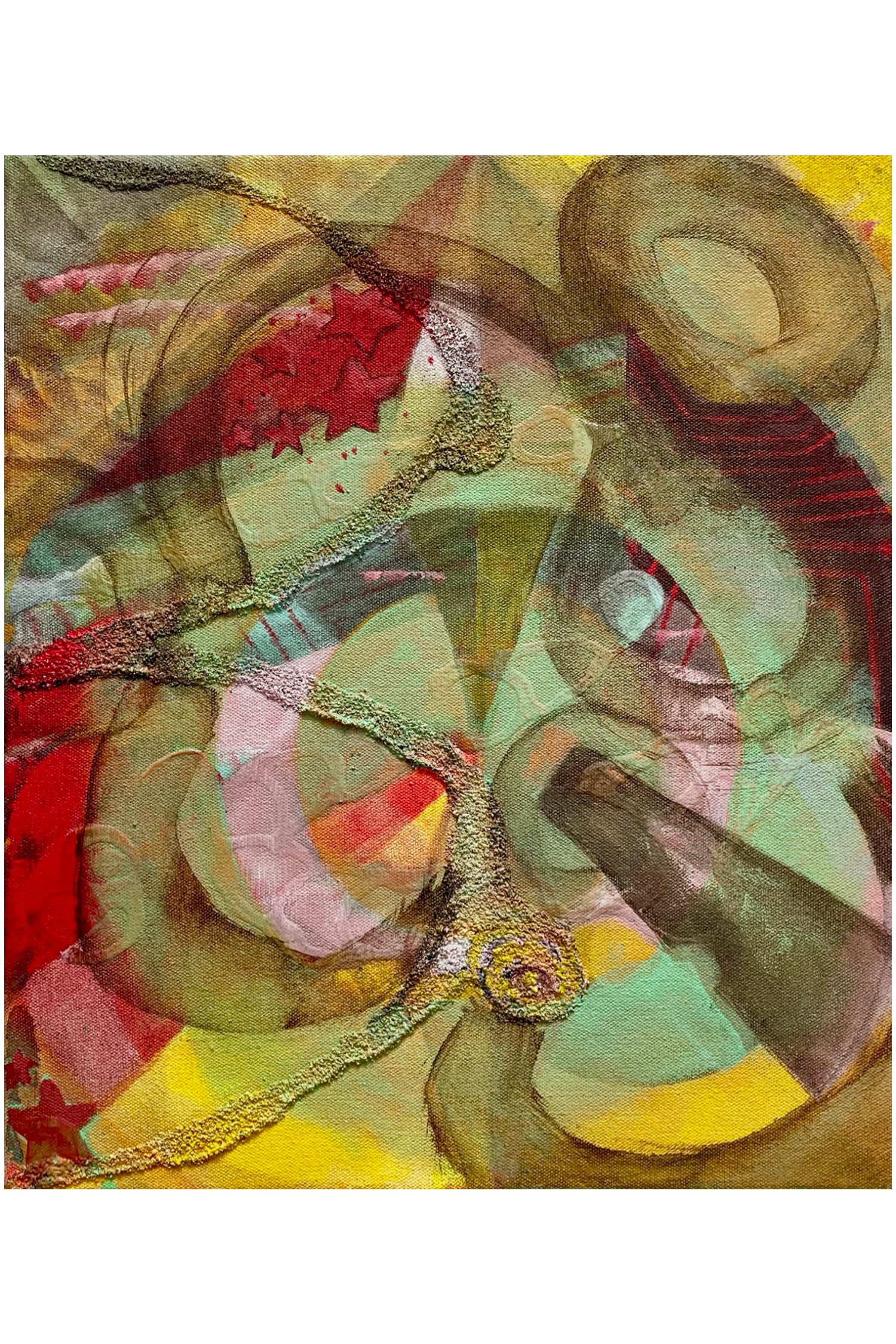 Oncoming, 2022, acrylic and mixed media on canvas, 36 x 30cm