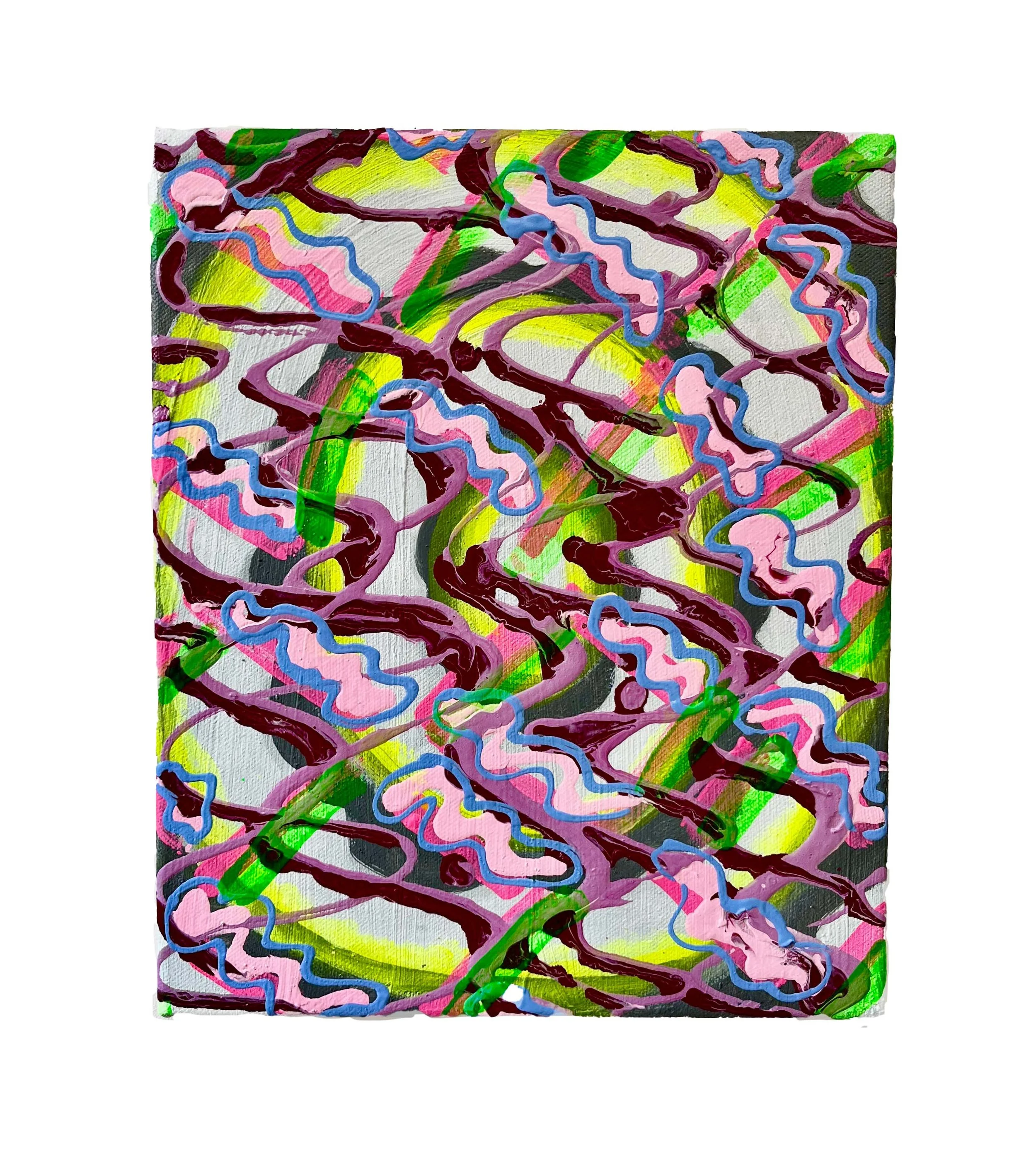 Wobble, 2025, acrylic and gouache on canvas, 30 x 25cm