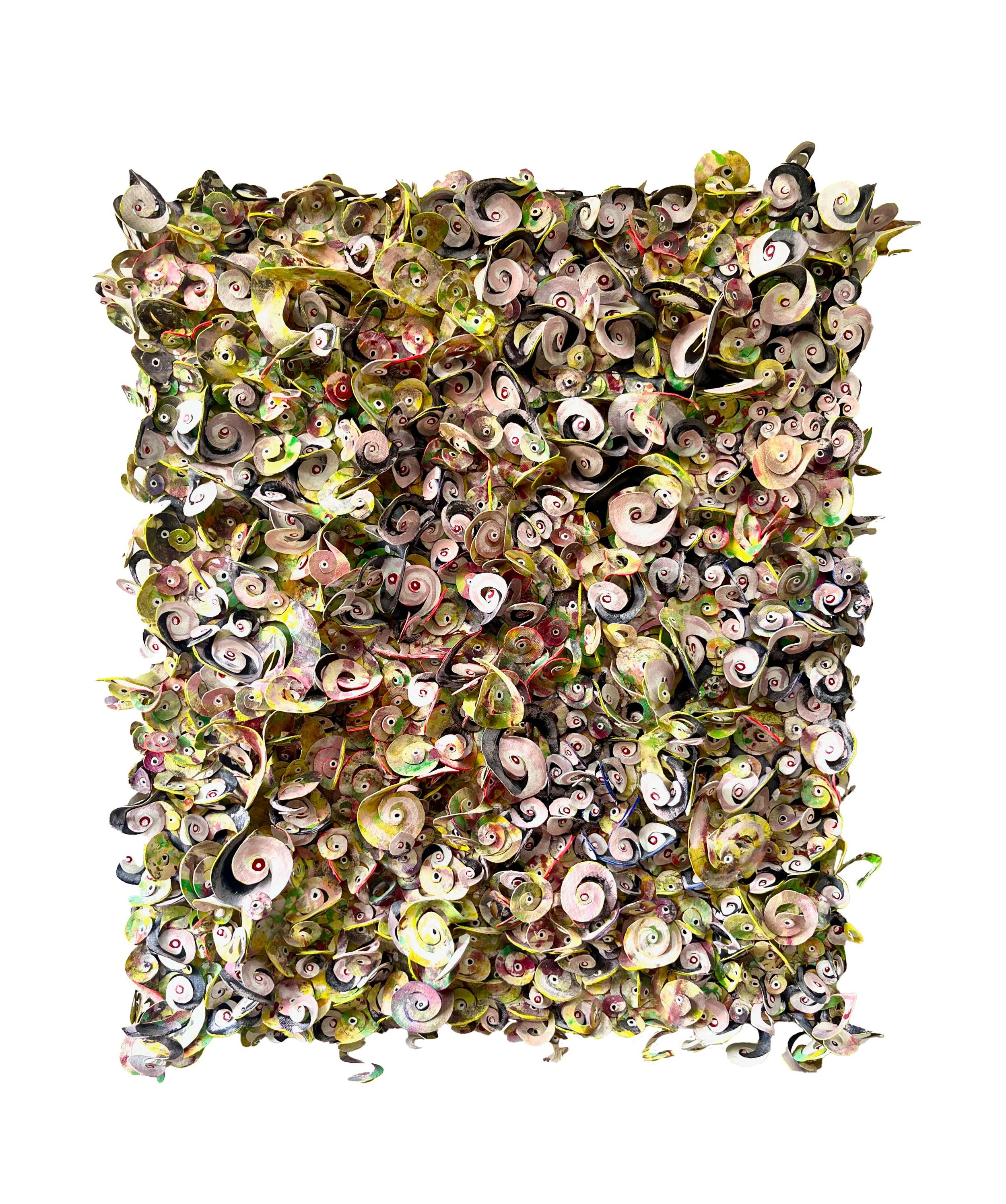 Cuttings (major), 2025, acrylic, gouache and collaged canvas on canvas, 74 x 62cm