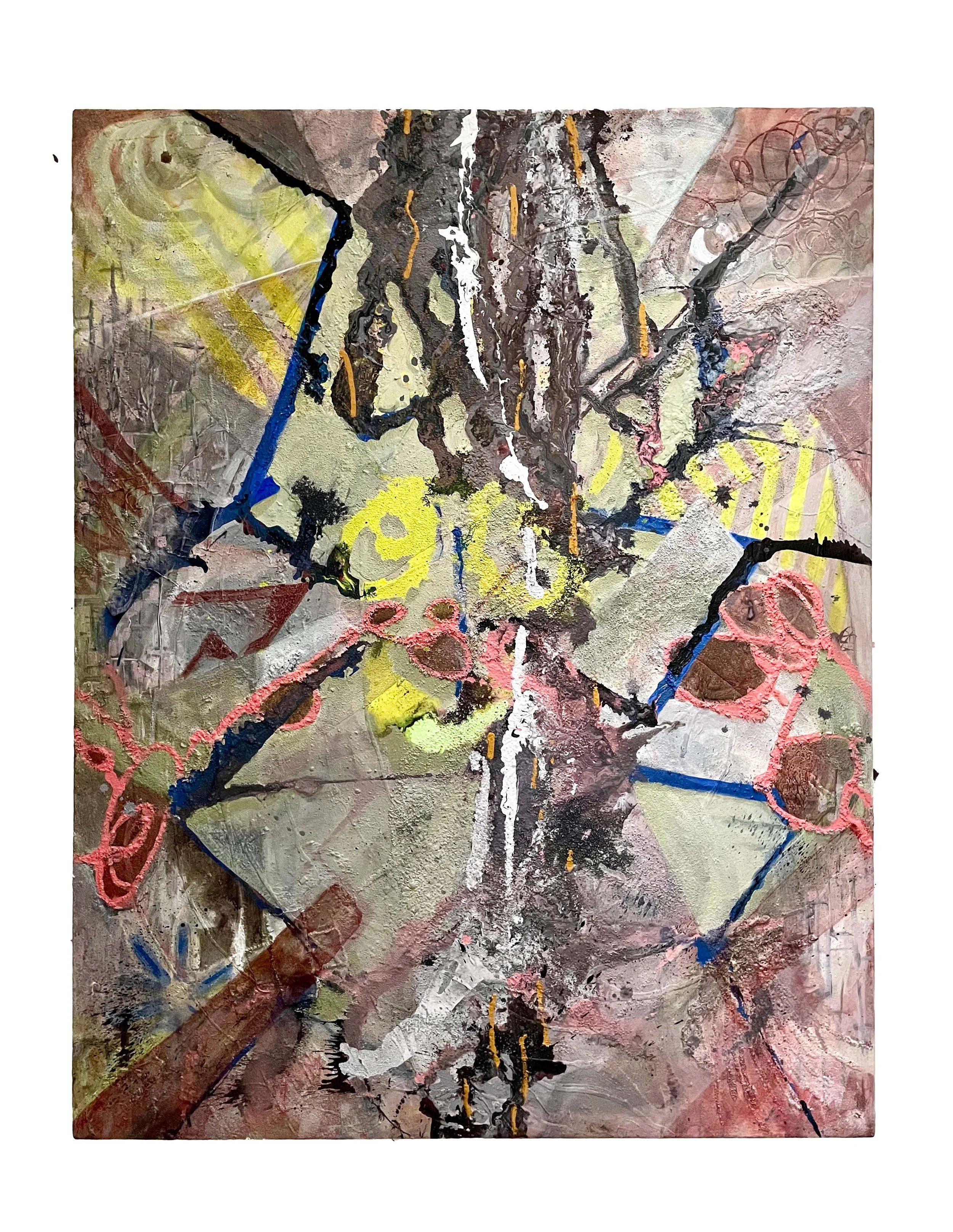 Free Returns, 2021, acrylic, gouache and mixed media on canvas, 135 x 105cm