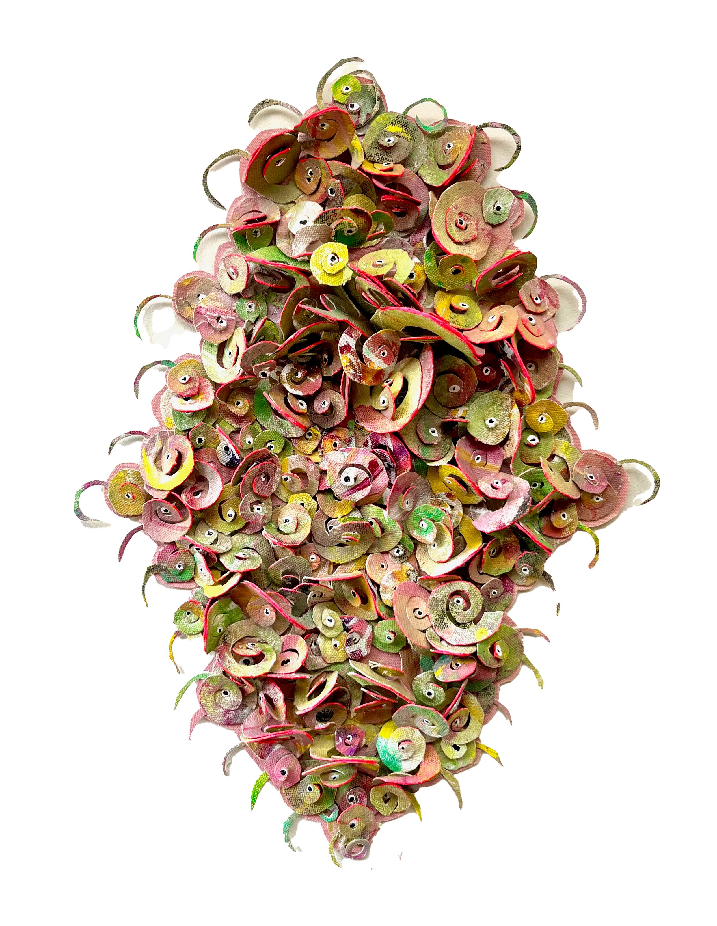 Cuttings (rococo), 2024, acrylic and gouache on collaged canvas, 42 x 31cm