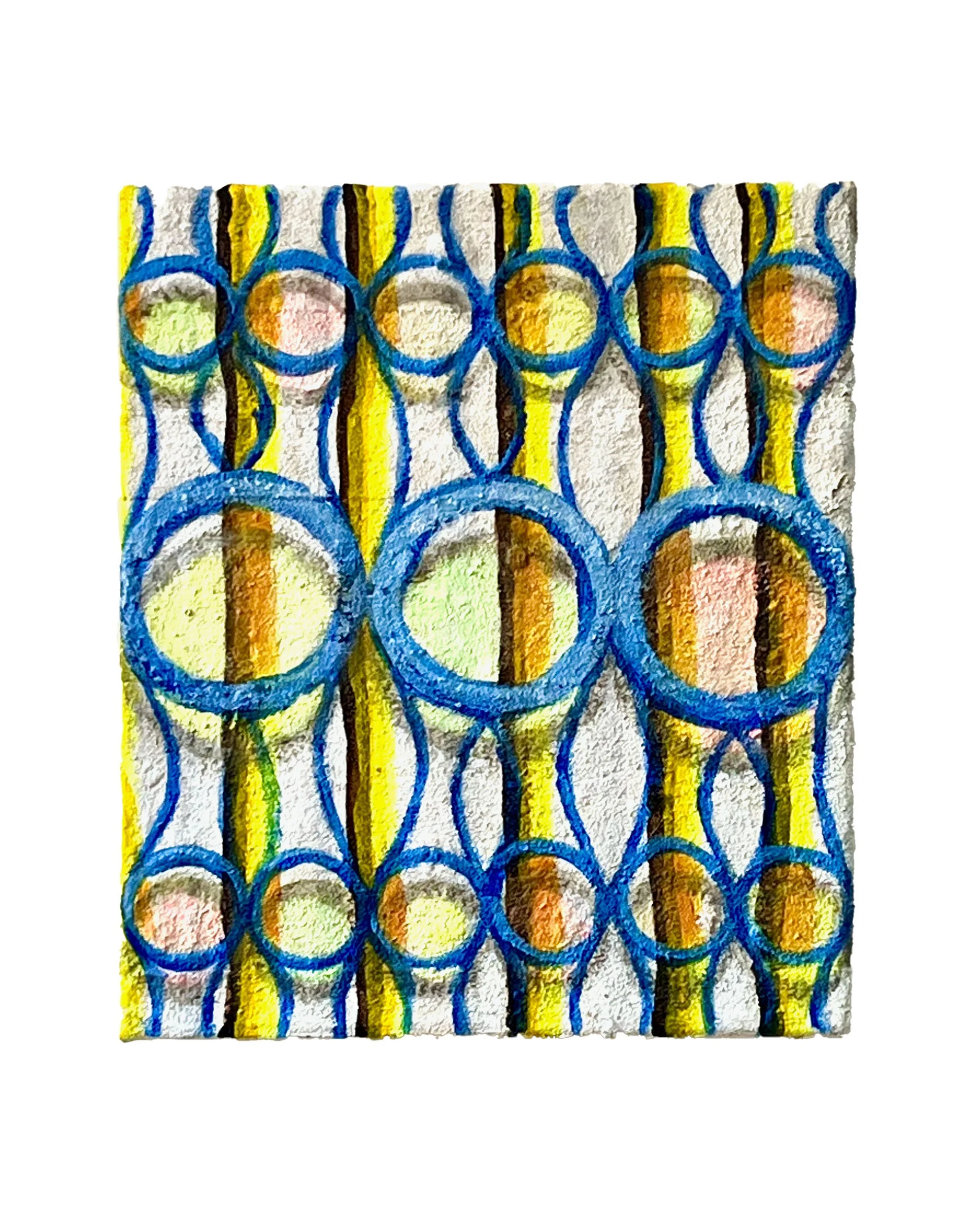 Perpendicular, 2026, acrylic, gesso, pigment and sawdust on canvas, 36 x 30cm