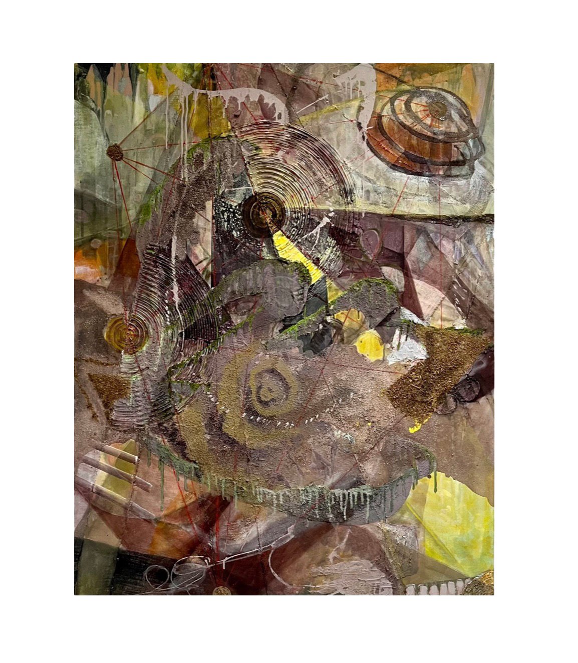 Filament Collider, 2022, acrylic and mixed media on canvas, 135 x 105 cm
