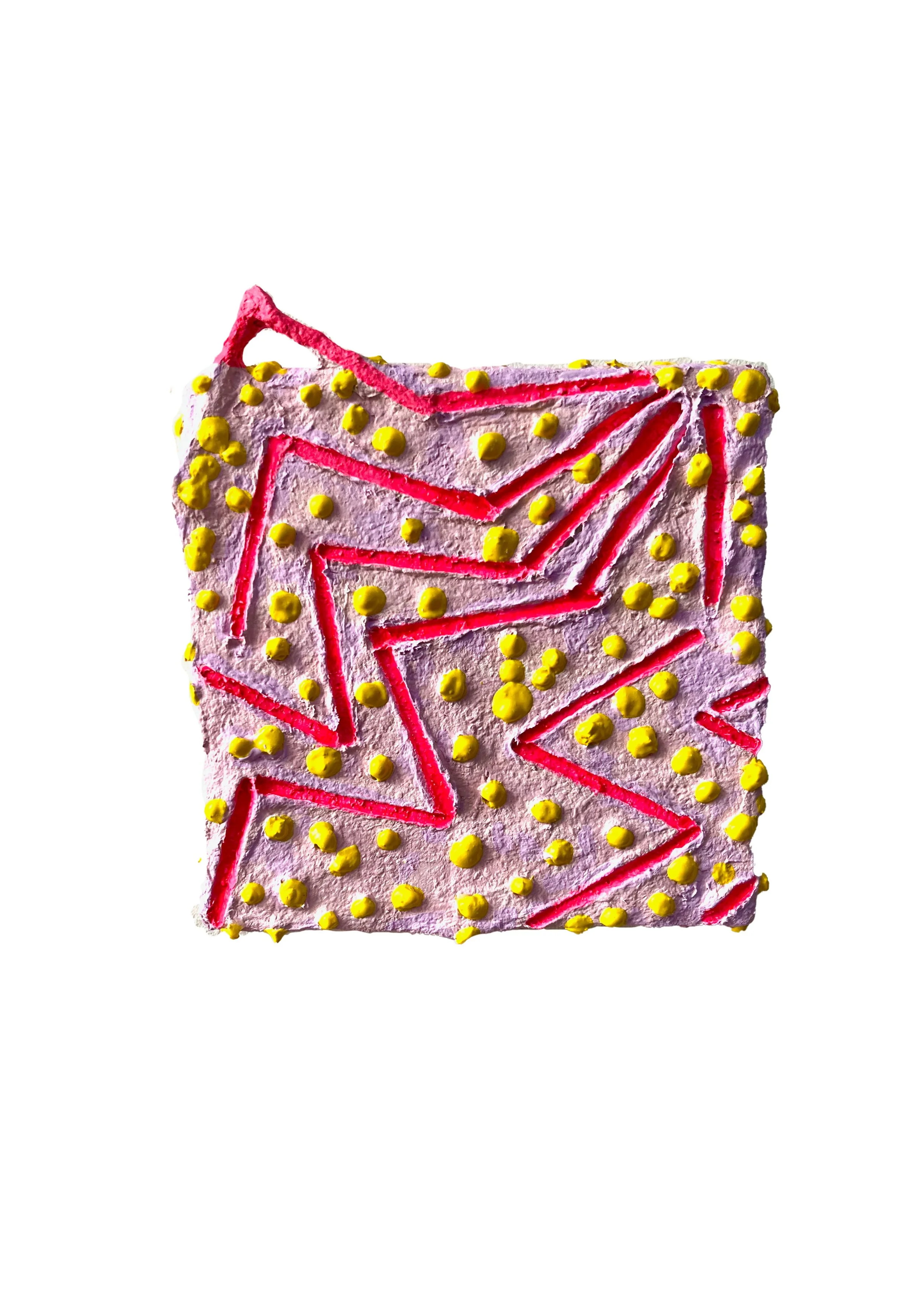 Elbow, 2026, acrylic, gouache, filler and matchsticks on cradled wooden board, 12 x 13.5cm