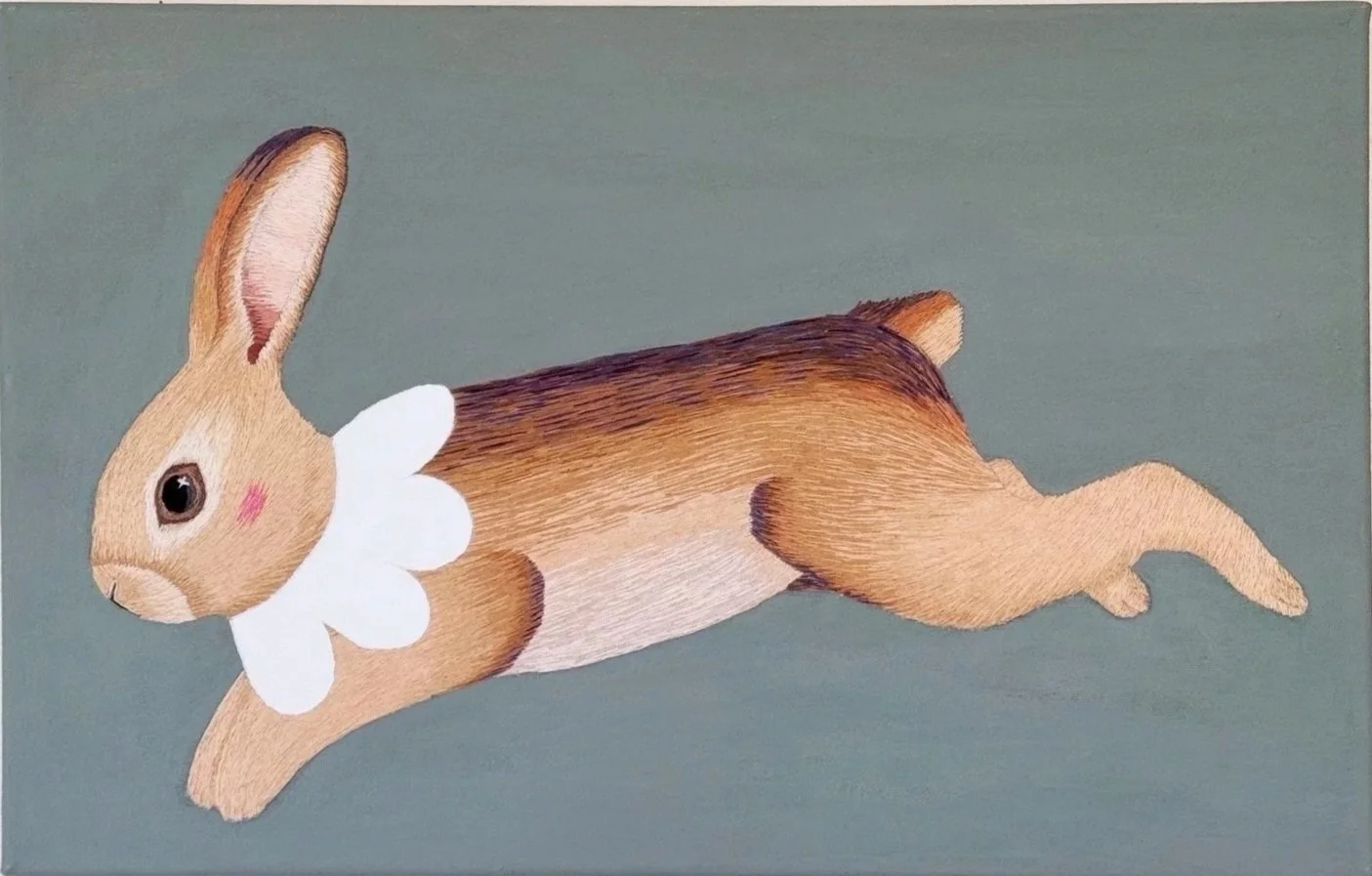 "Bunny Love"
22x14 Hand Embroidery