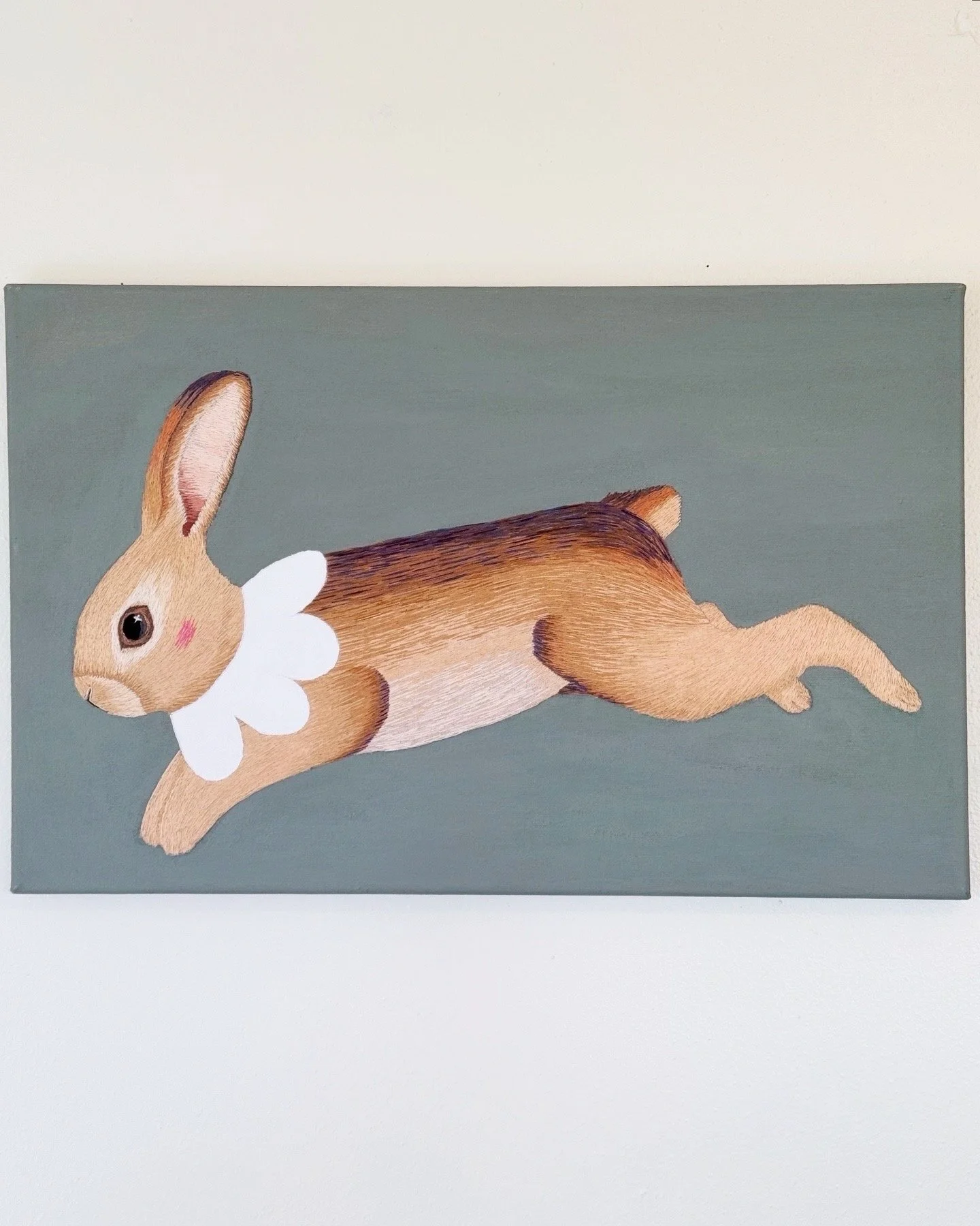 Blushing Bunny- Hand Embroidery