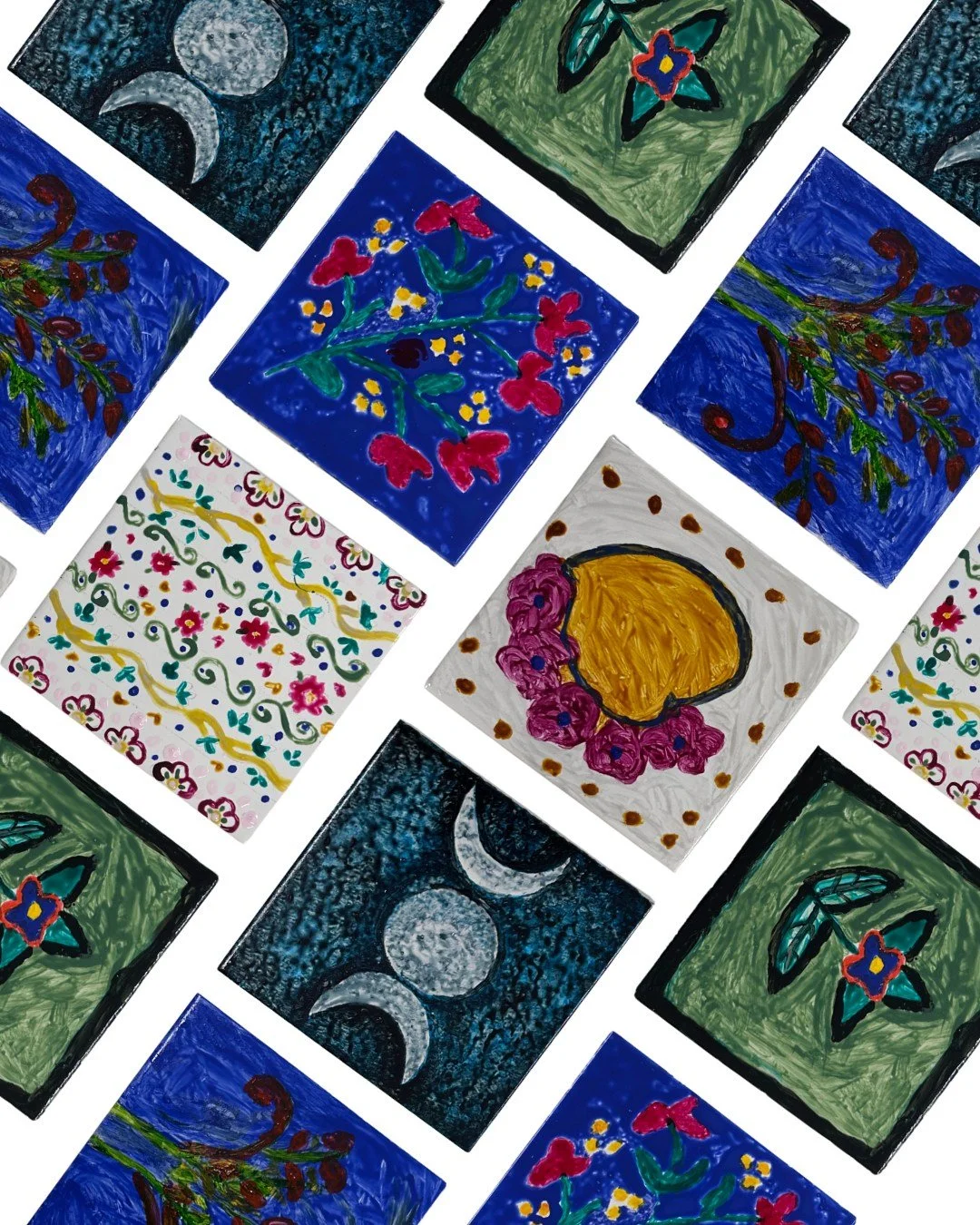 In this week's Social Shapla session, our artists got together to glaze some ceramic tiles 🖌 But wait - these are not the final results. 

The tiles will need to be heated in an oven so that the paint dries and prevent transfer, and once this proces