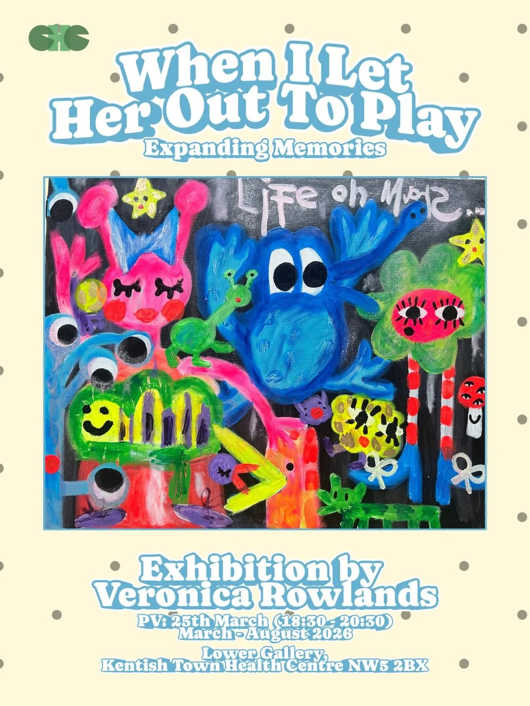 WHEN I LET HER OUT TO PLAY: EXPANDING MEMORIES
Exhibition by Veronica Rowlands 

MARCH 2026 - AUGUST 2026
PRIVATE VIEW: 25TH MARCH (18:30 - 20:30)

📍Book now - tickets in bio. 

*Attendee Discretion: This exhibition&rsquo;s subject matter touches up