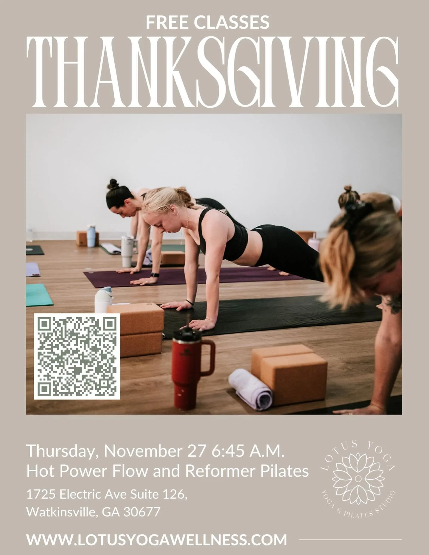 Our free Thanksgiving classes are FULL (you all are amazing! 🦃🤎)

We can&rsquo;t wait to kick off the holiday with gratitude + movement.

If you grabbed a spot but don&rsquo;t think you can make it, please cancel early so someone on the waitlist ca
