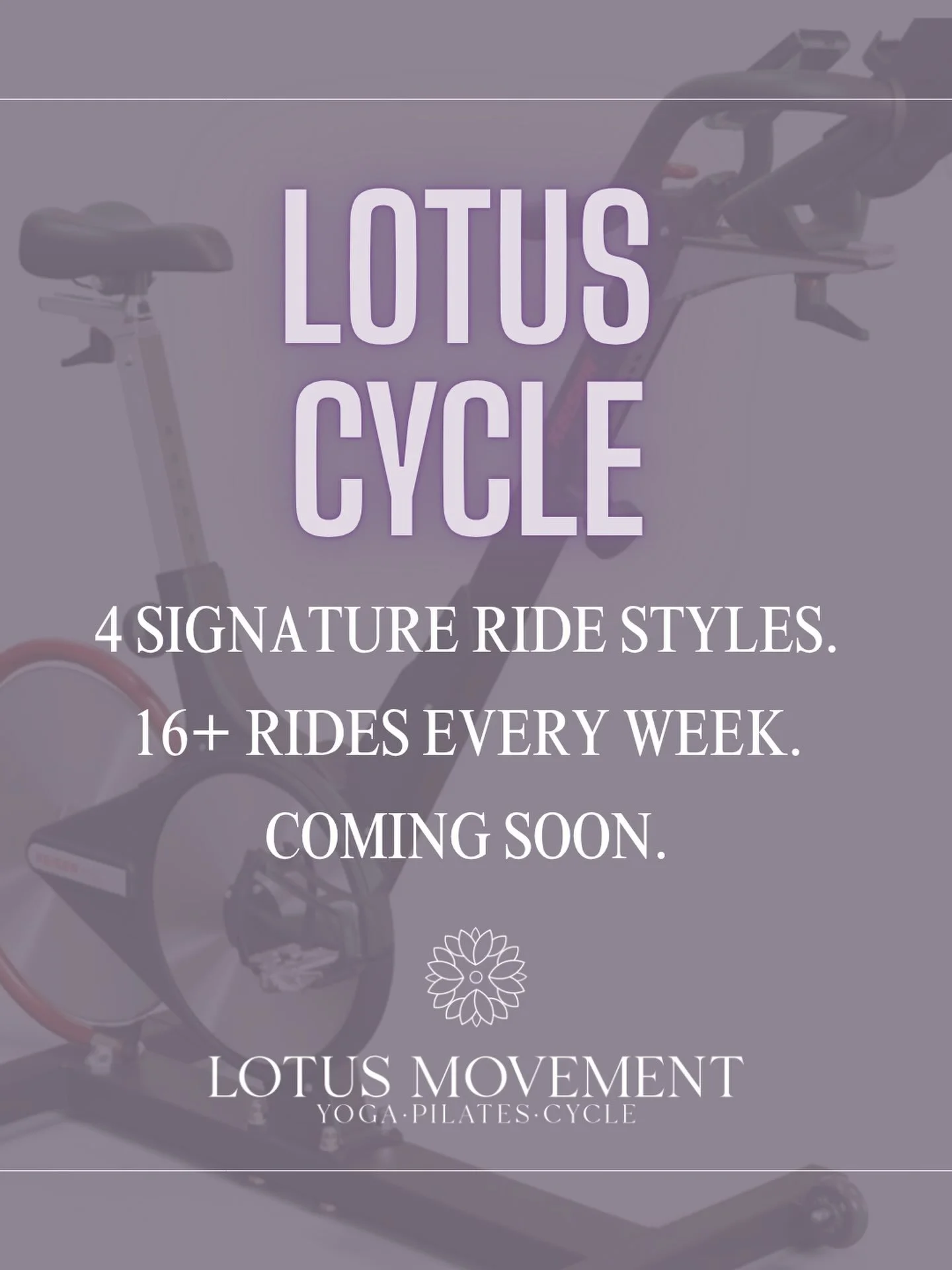 Get ready to ride. 🚲

Lotus Cycle is bringing four signature ride experiences to our new studio at Wire Park, with 16+ rides every week when we open.

Whether you&rsquo;re looking for a quick morning sweat, a powerful interval ride, or a class that 