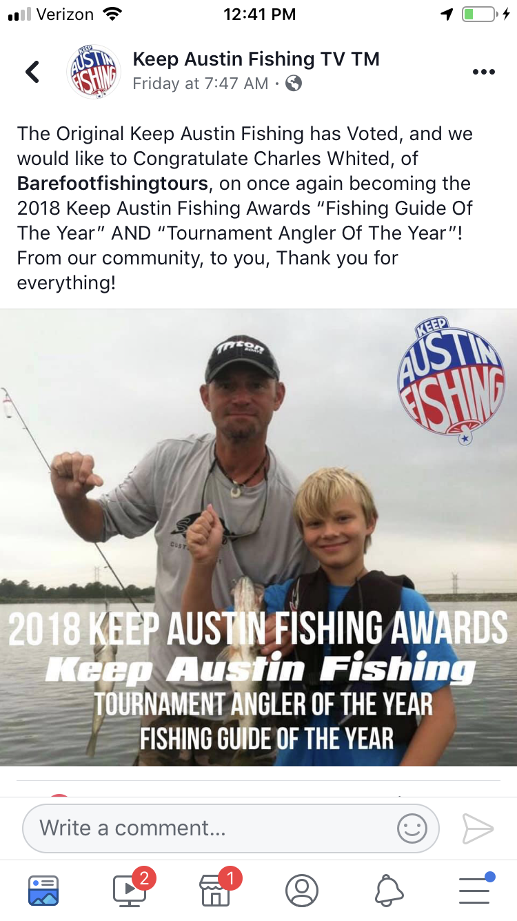 Guided Fishing with Charles Whited on Canyon Lake