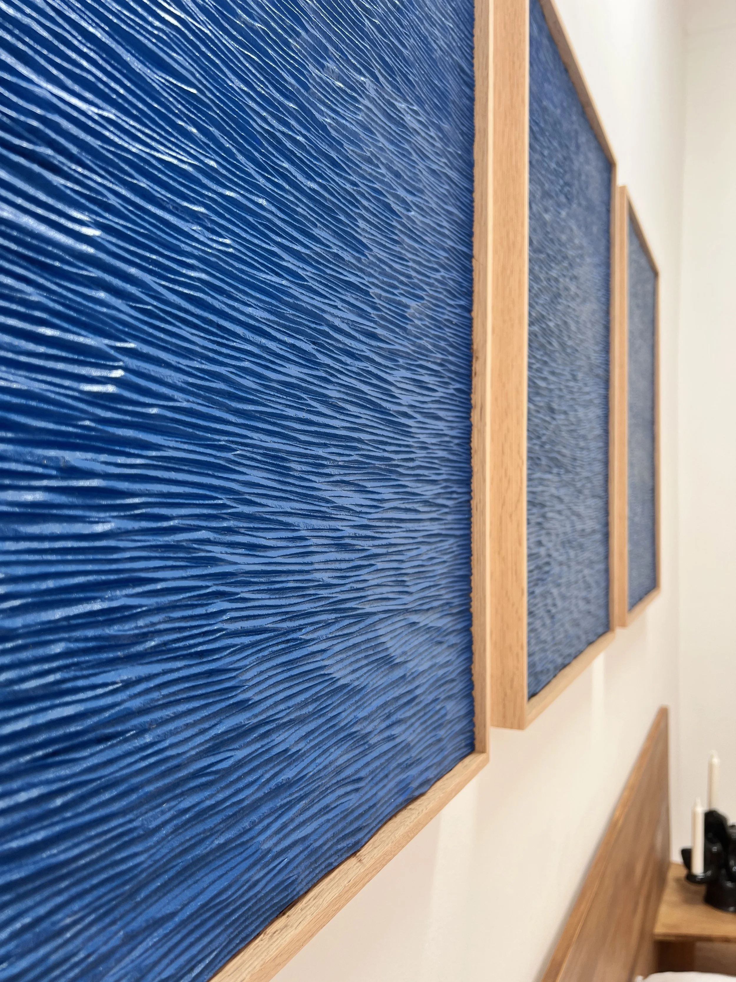 3 panels, 50 x 70cm each, Acrylic Woodcut