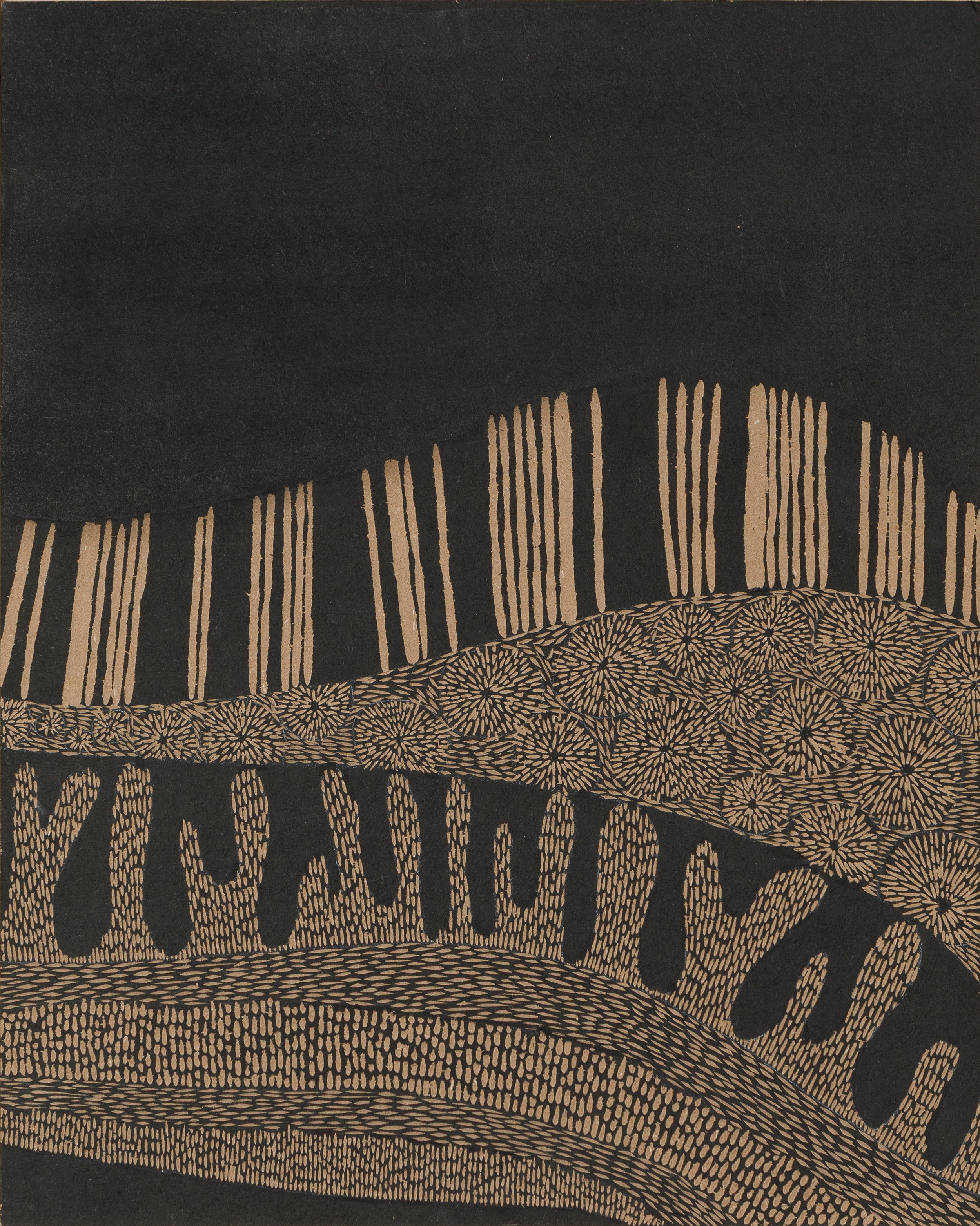 7 layer cell membrane #1 (2 piece), May 2023.
53 x 43 cm with frame.
Woodcut on MDF with Sumi Ink.
400 euros