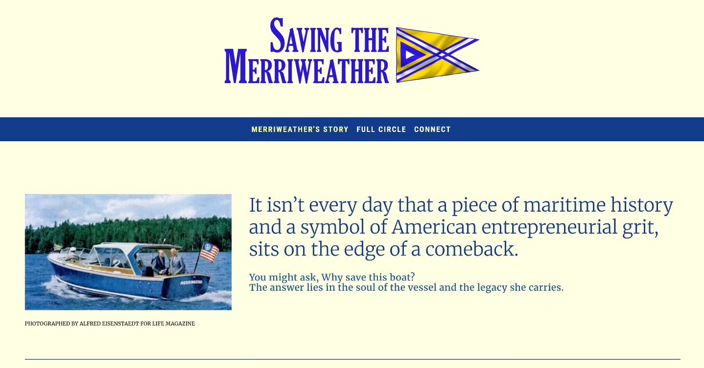 THEMERRIWEATHER.COM website is now live...follow along with her restoration!

#Dyer
#Warren
#Merriweather 
#Historic boat restoration