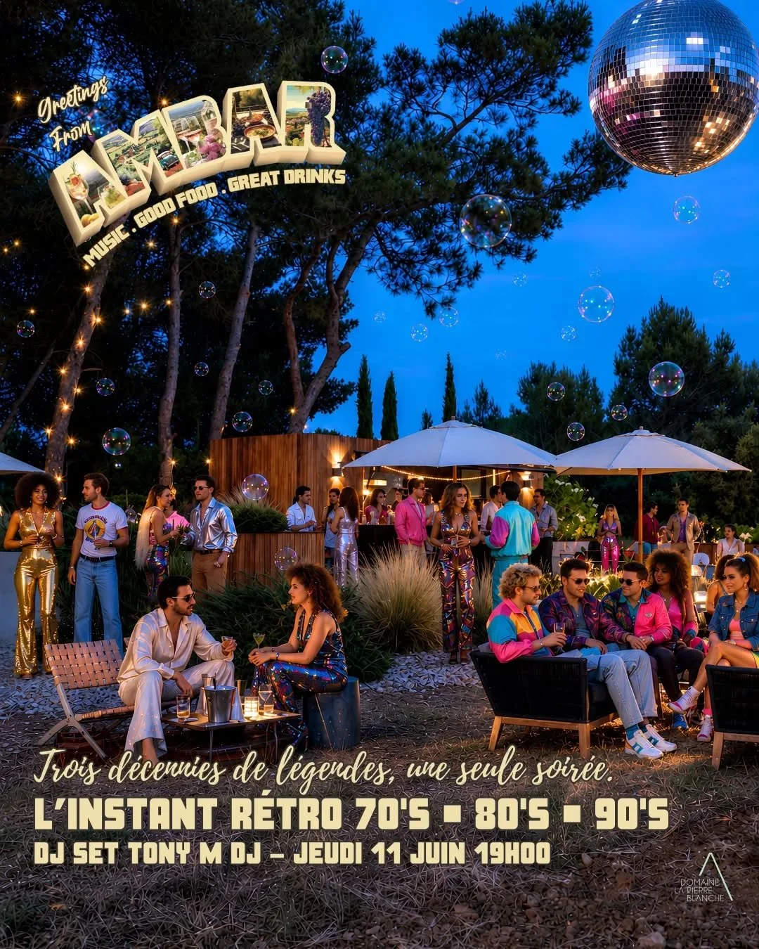 ⏳Un voyage dans le temps.
Le temps d'une soir&eacute;e, L'Ambar vous replonge dans l'ambiance mythique des ann&eacute;es 70, 80 et 90. Tubes incontournables, cocktails signature, planches de tapas, ambiance r&eacute;tro et DJ set sign&eacute; Tony M 