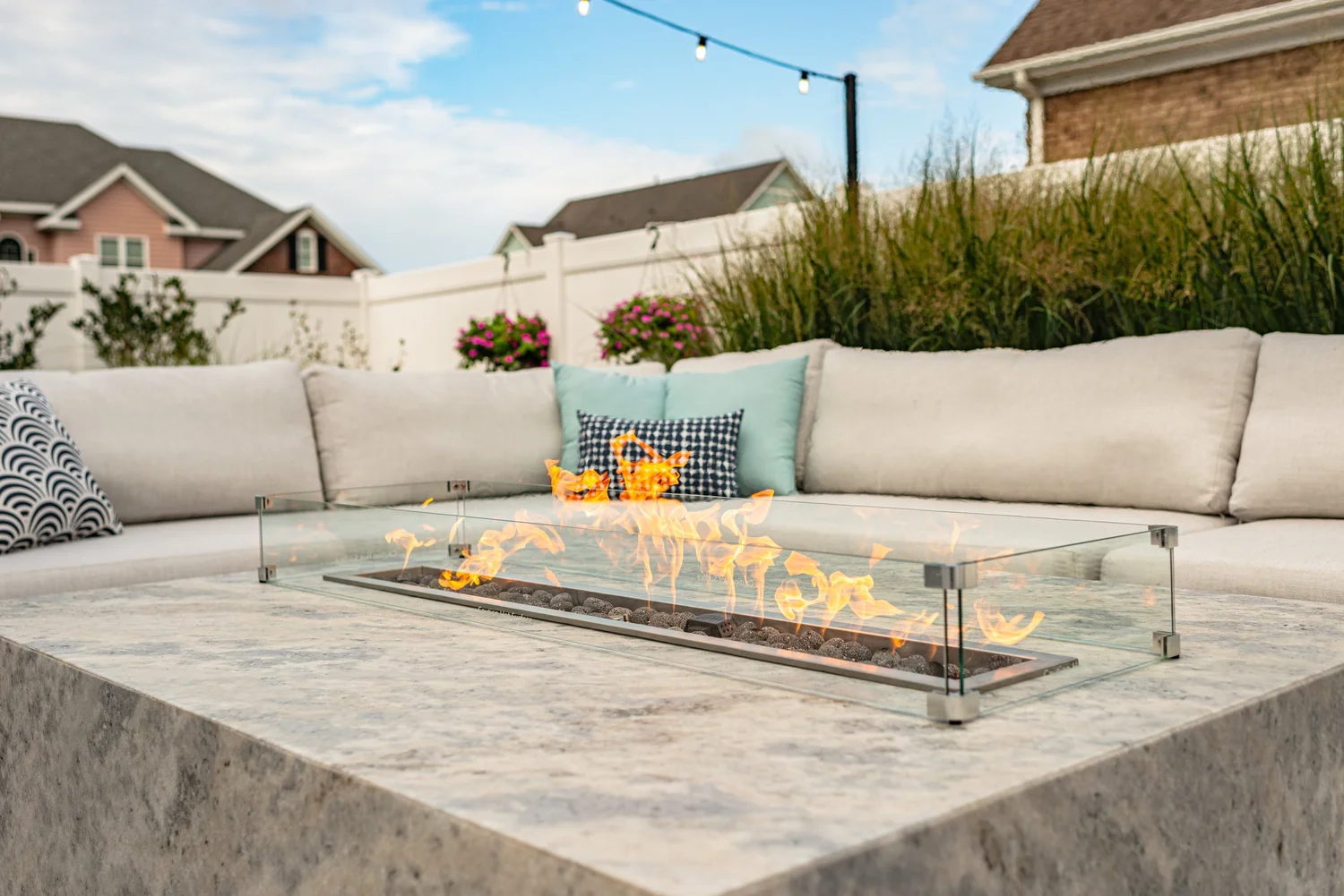 Hardscape patio with fire feature