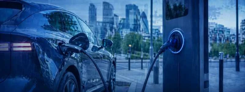 Electric vehicle charging at a public charging station representing VAT advice from Birmingham accountants