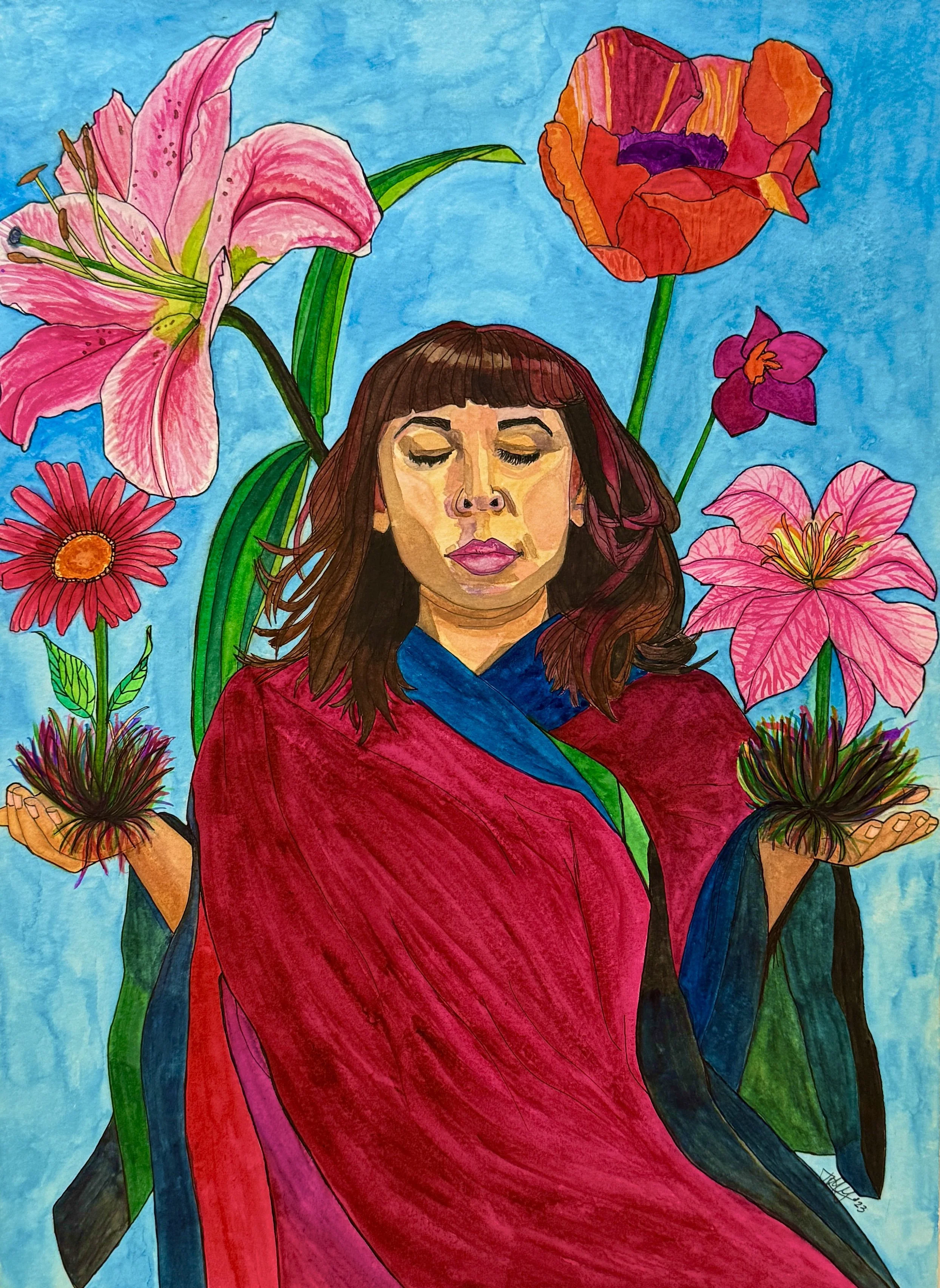 "A Quiet Flourishing", 15 x 11, watercolor on paper, SOLD