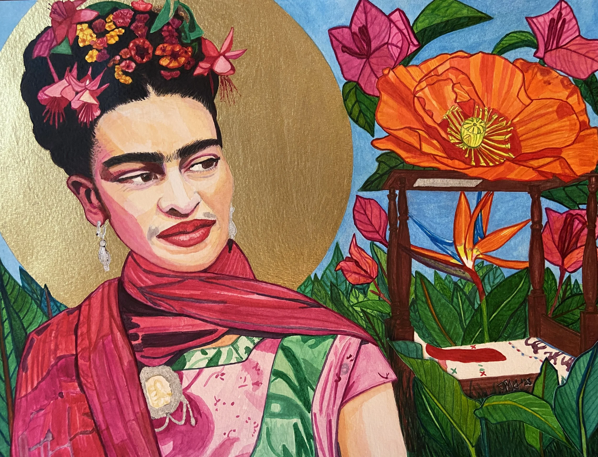 "Frida Kahlo", 12 x 9, watercolor on paper