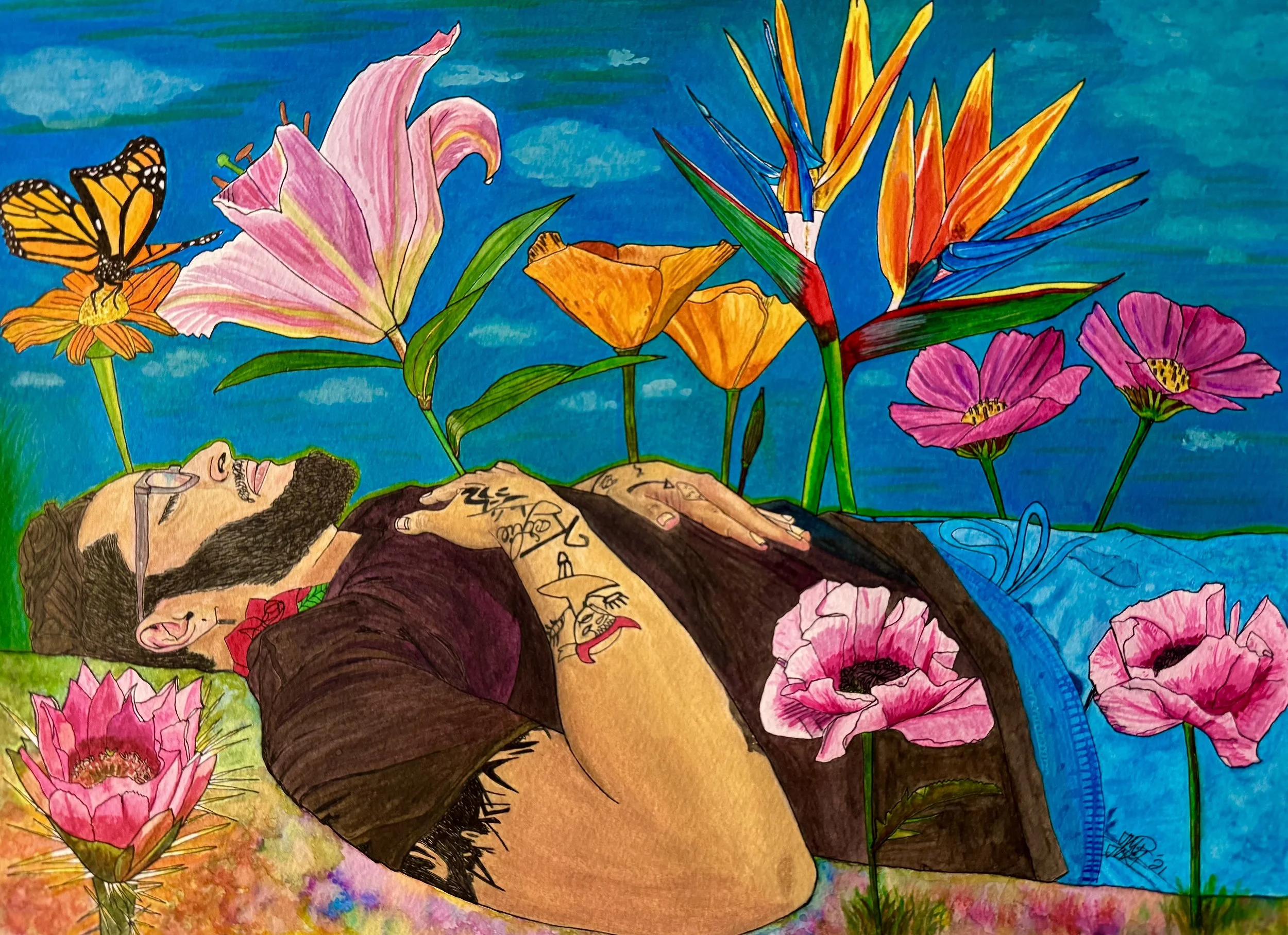 "Bearing Witness", 10 x 15, watercolor on paper, SOLD