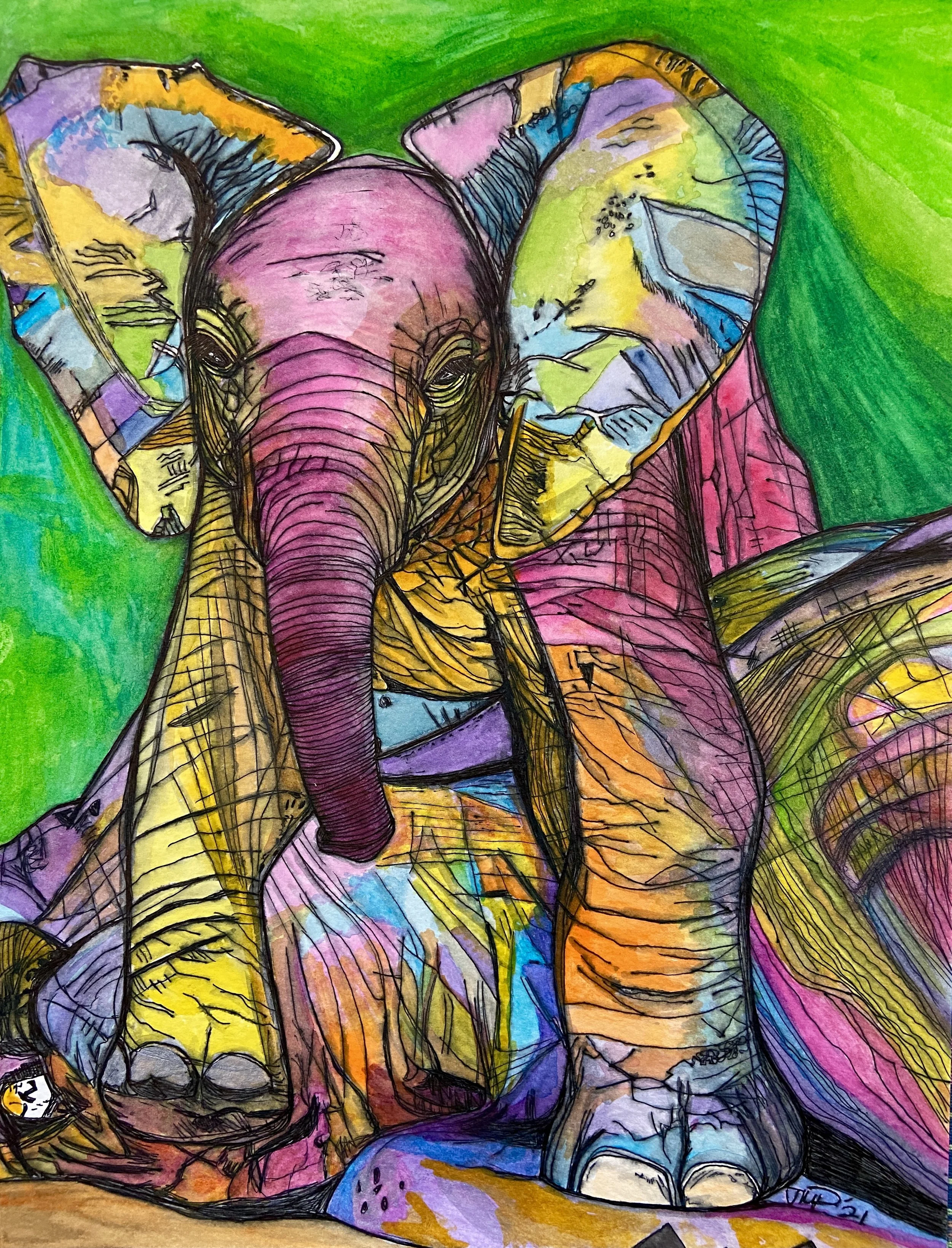 “Wonder 2”, 12 x 9, watercolor and pen on paper, SOLD