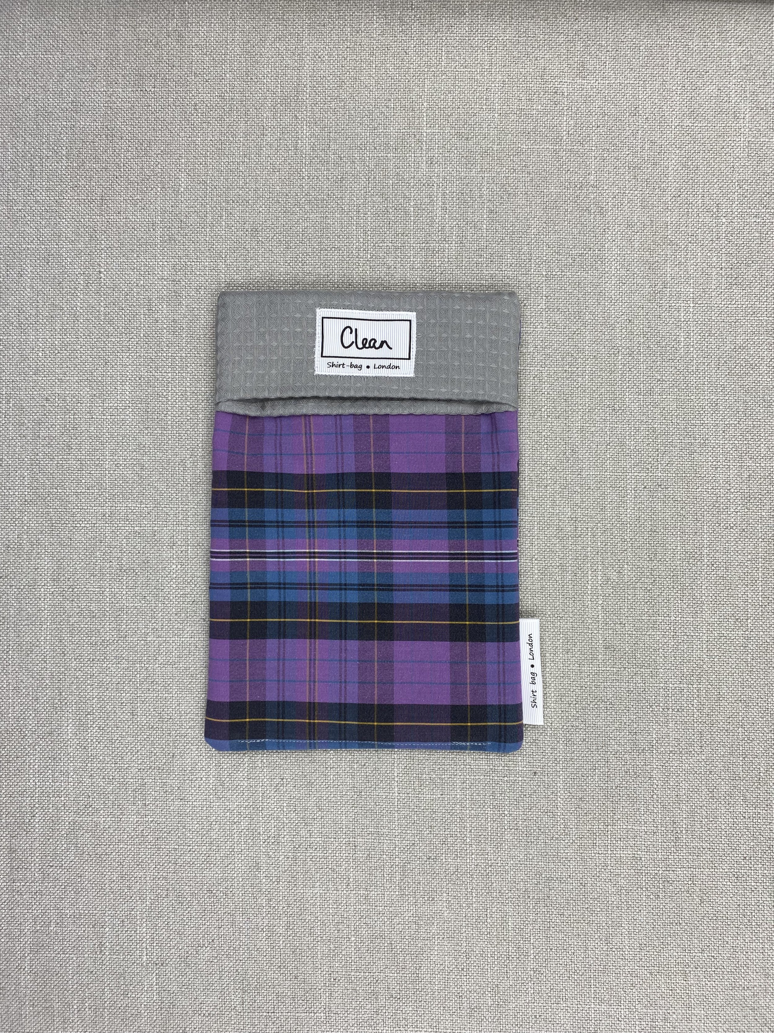 Purple,black & blue check with grey waffle top - small.jpeg