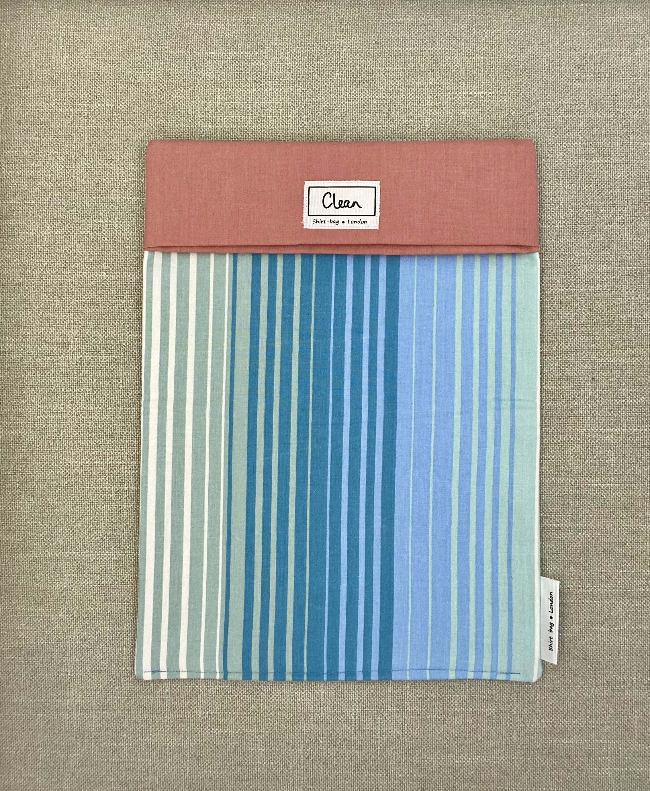 Blue vertical stripe with salmon top - X large.jpeg
