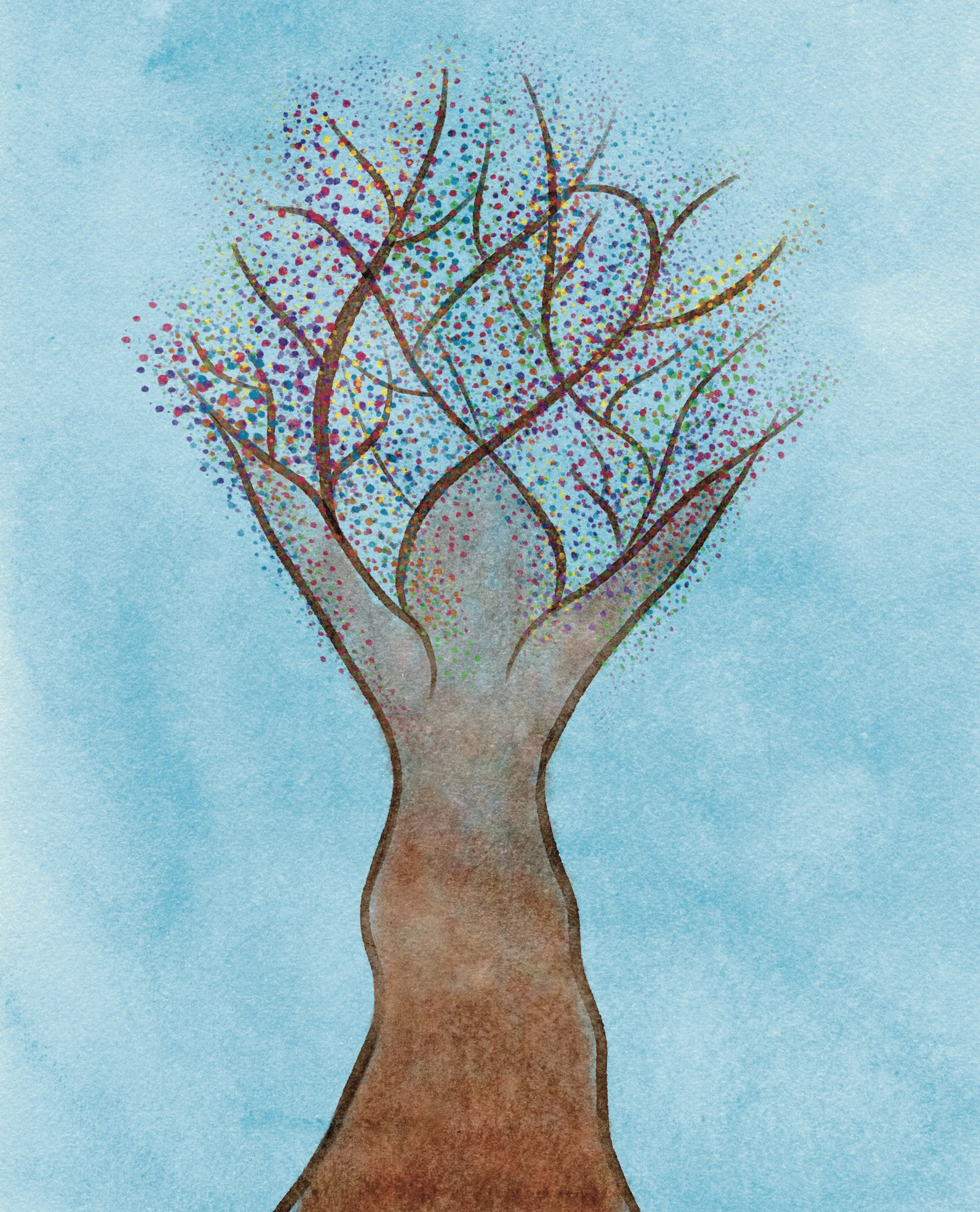 Tree Woman with interconnecting branches