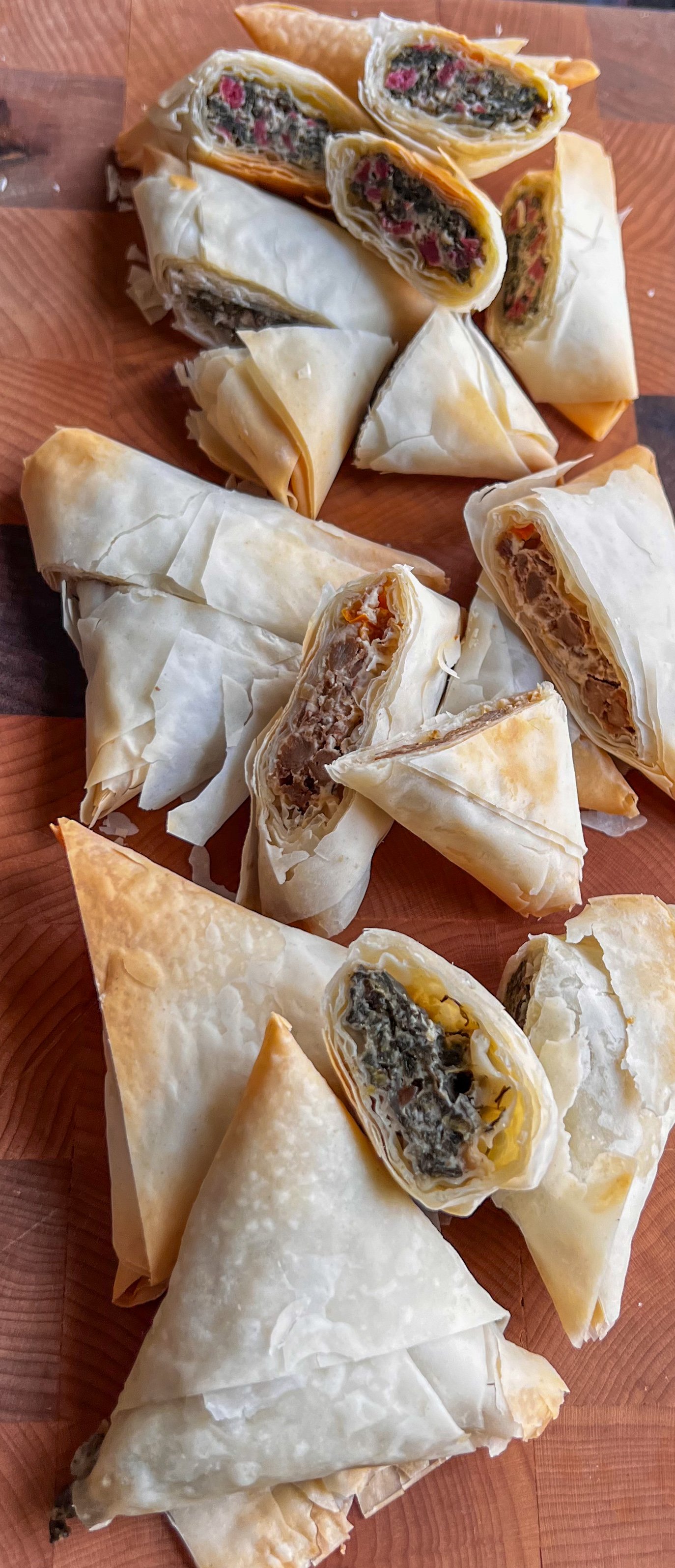 Various Flavours of Phyllo Pockets