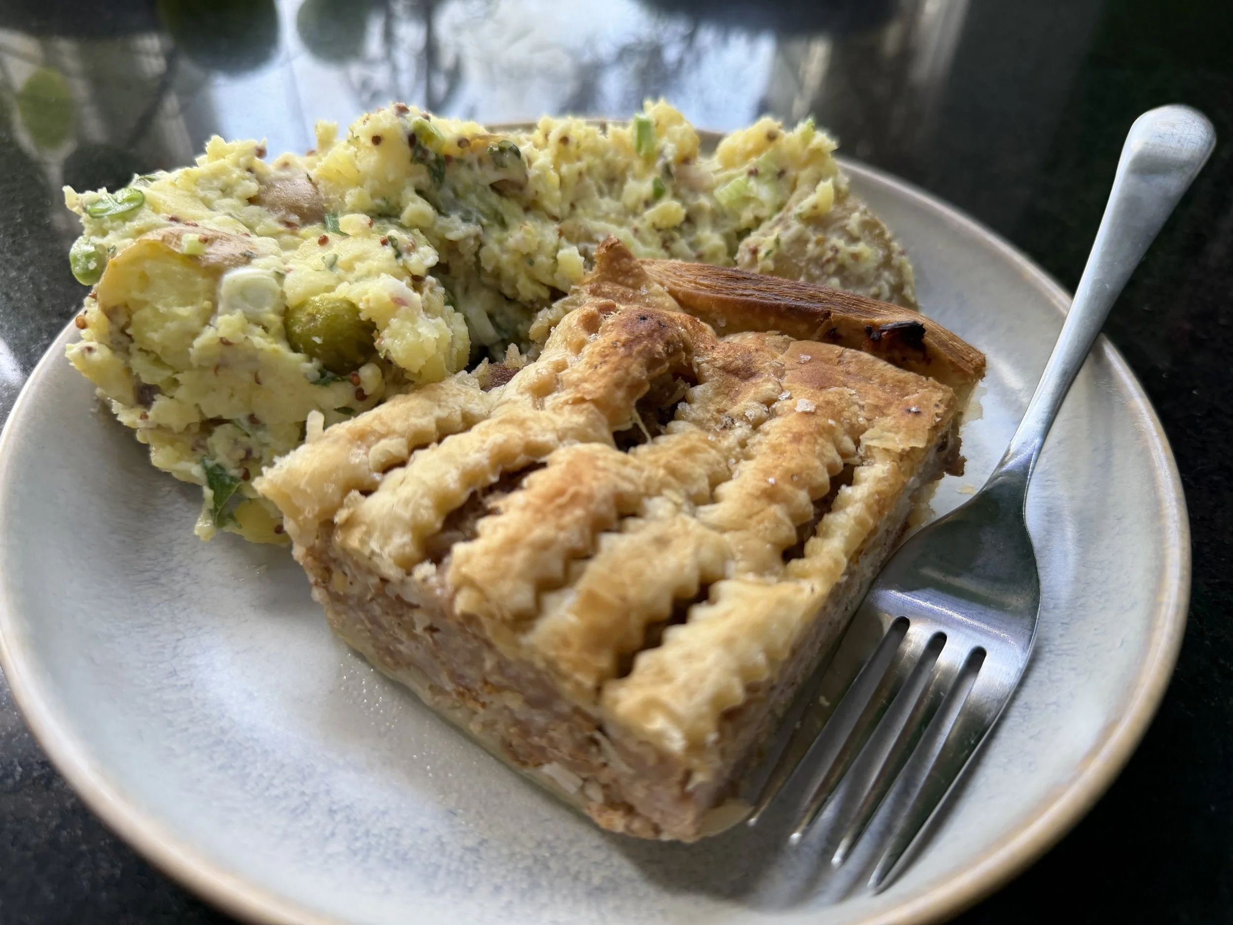 Sausage Roll and Potato Salad