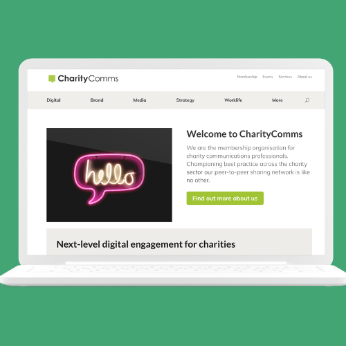 CharityComms - Project management of their rebrand and new website