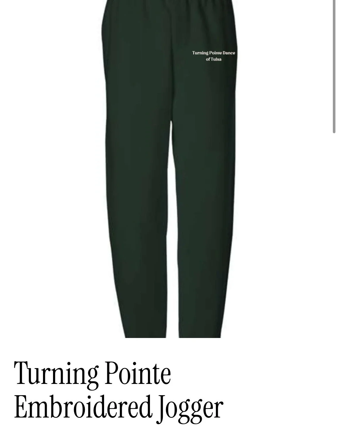 Turning Pointe Embroidered Joggers