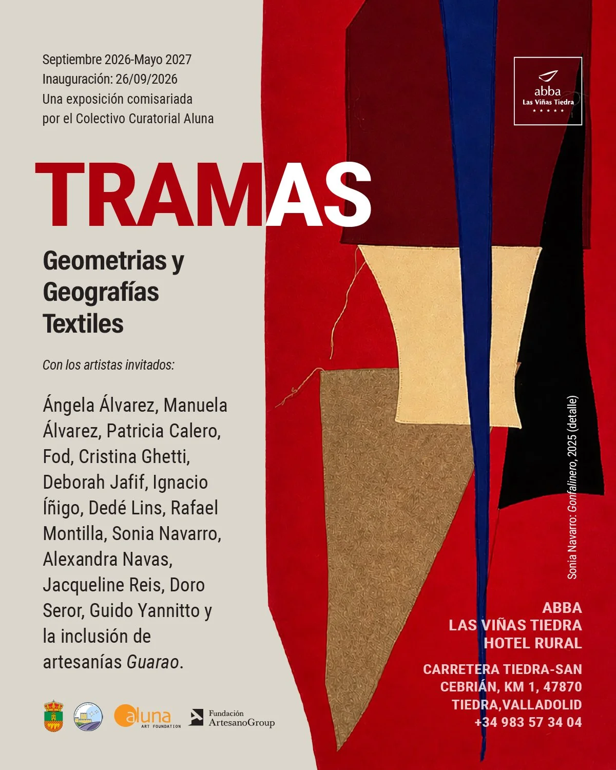 TRAMAS: GEOMETRÍAS Y GEOGRAFÍAS TEXTILES en abba Las Viñas Tiedra Hotel Rural