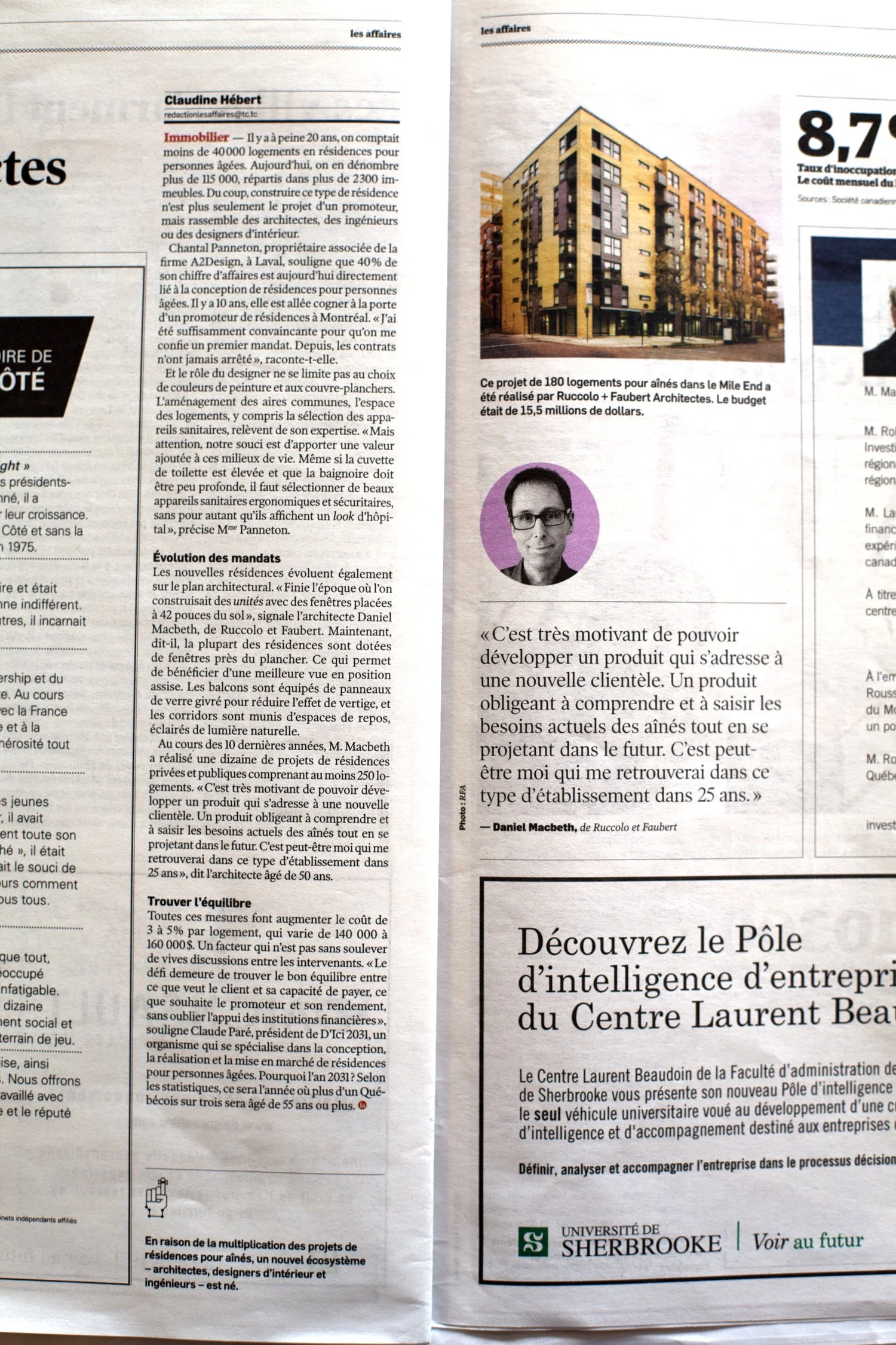 Publication dans le journal Les affaires