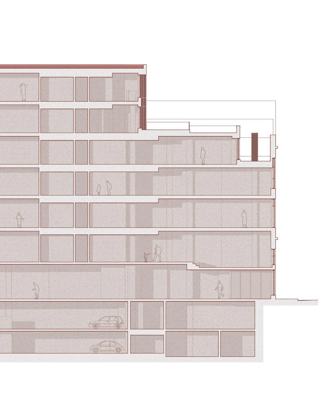 La lumi&egrave;re est au c&oelig;ur du projet. La cr&eacute;ation d&rsquo;une cour int&eacute;rieure permet d&rsquo;inonder les espaces de lumi&egrave;re naturelle et d&rsquo;assurer une ventilation passive. Cet espace central devient un v&eacute;rit
